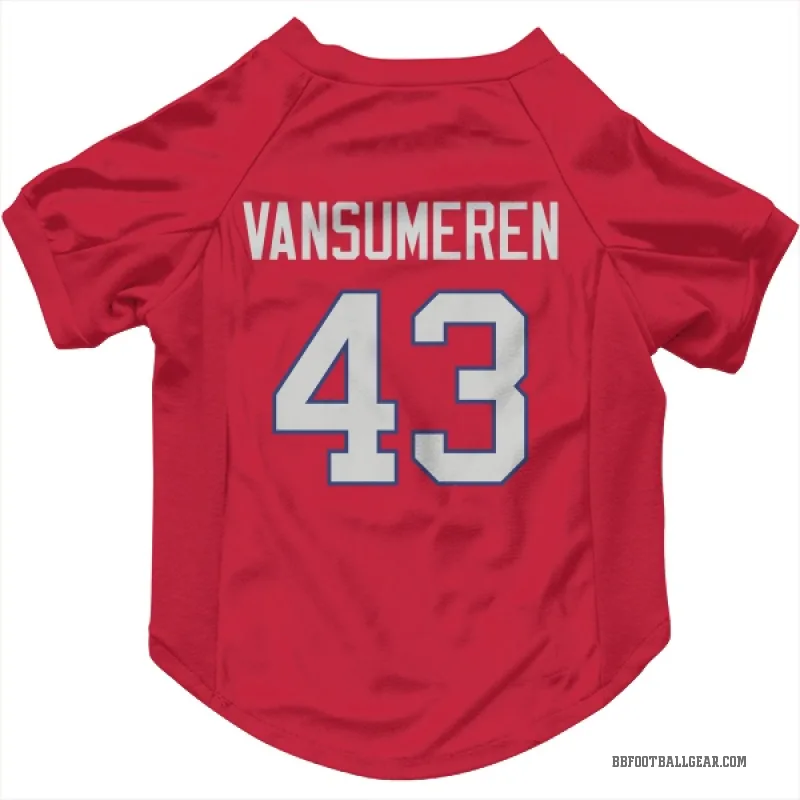 Ben VanSumeren  Red Buffalo Bills  Cat & Dog Pet Jersey
