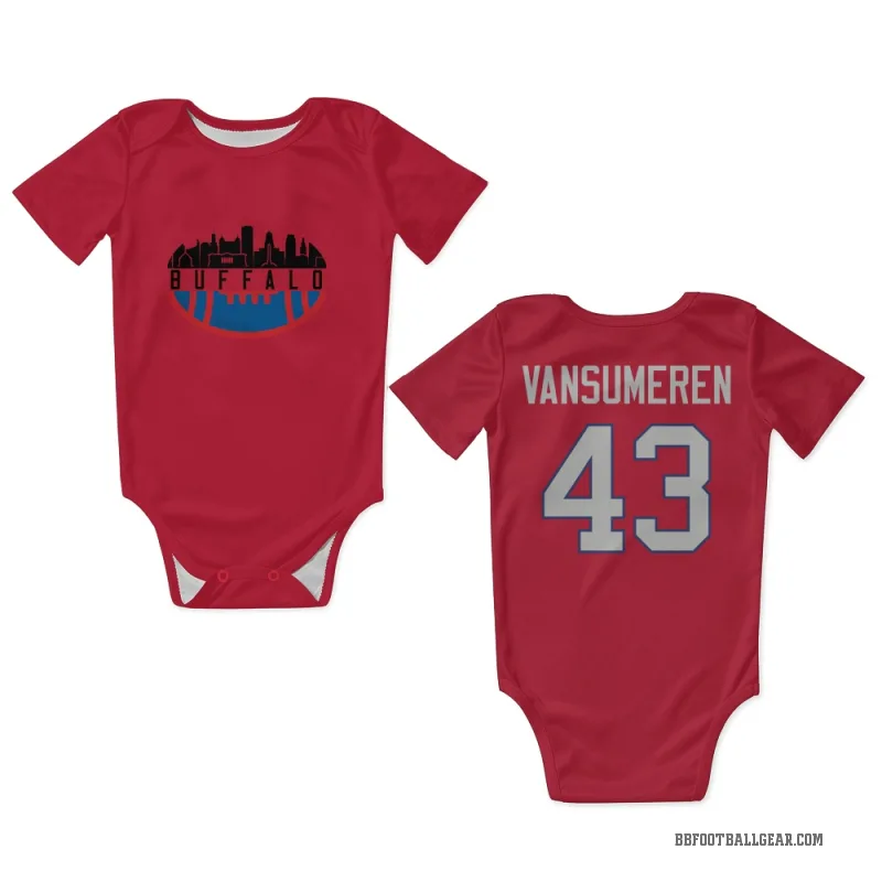 Ben VanSumeren  Red Buffalo Bills  Newborn & Infant Bodysuit