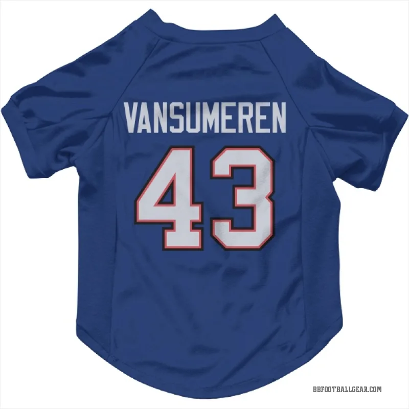 Ben VanSumeren  Royal Buffalo Bills  Cat & Dog Pet Jersey