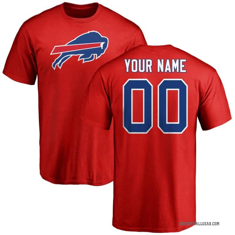 Custom Men's Red Buffalo Bills Logo T-Shirt -