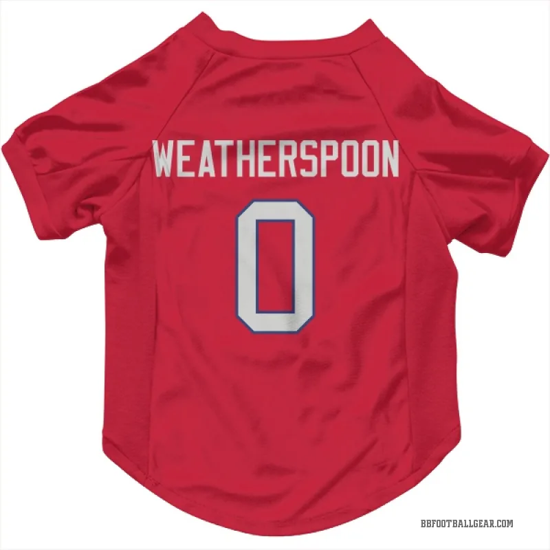 Da'Metrius Weatherspoon  Red Buffalo Bills  Cat & Dog Pet Jersey