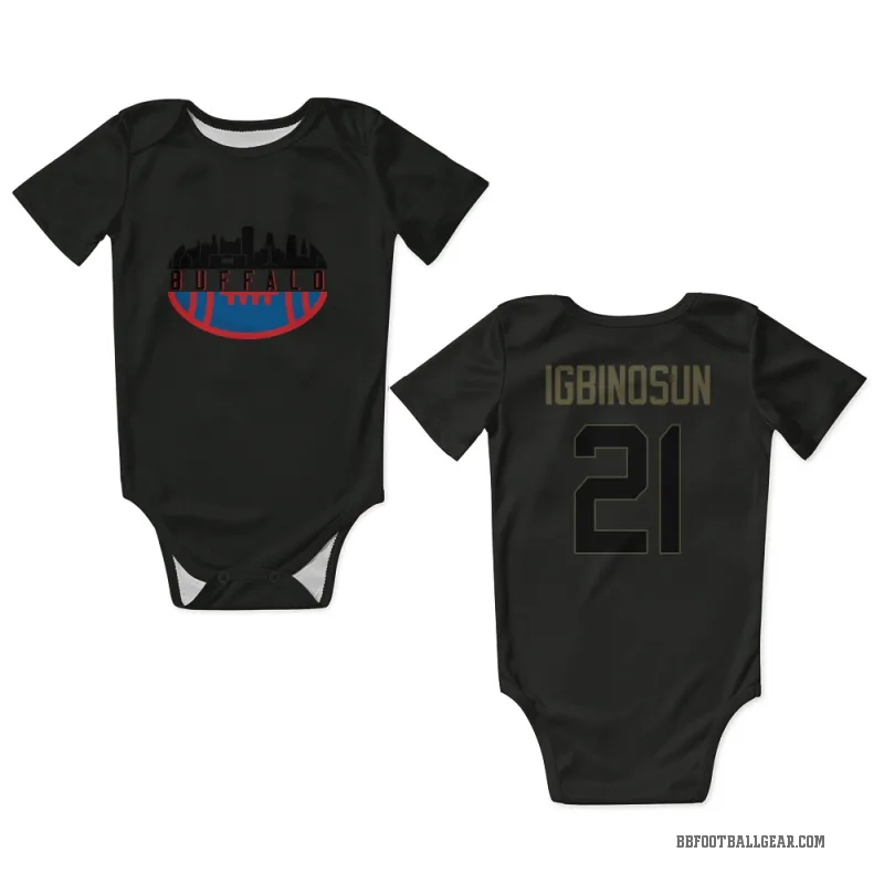 Davison Igbinosun  Black Buffalo Bills  Service Newborn & Infant Bodysuit