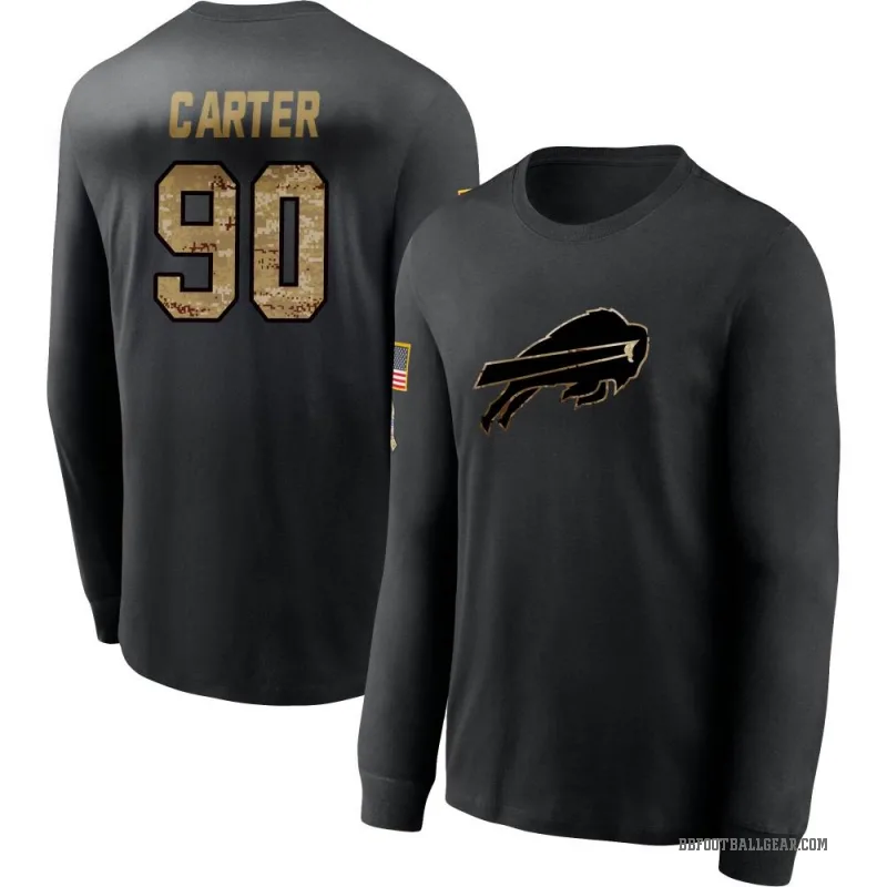 DeWayne Carter Men's Black Buffalo Bills 2020 Salute To Service Sideline Performance Long Sleeve T-Shirt