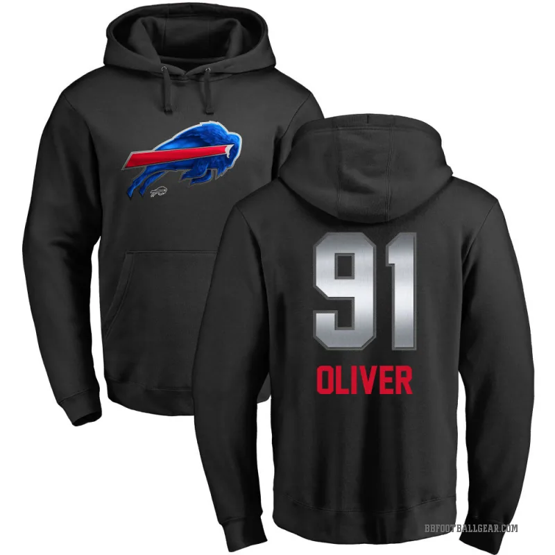 Ed Oliver Men's Black Buffalo Bills Midnight Mascot Pullover Hoodie