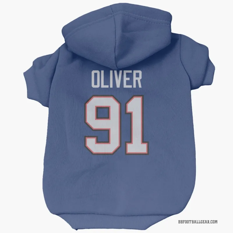 Ed Oliver  Royal Buffalo Bills  Cat & Dog Pet Hoodie