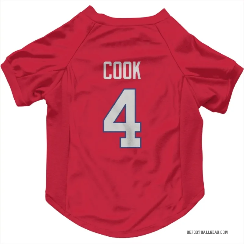 James Cook Red Buffalo Bills Cat & Dog Pet Jersey