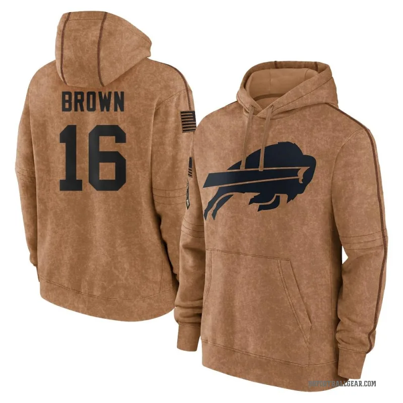 John Brown Men's Brown Buffalo Bills 2023 Salute To Service Club Pullover Hoodie