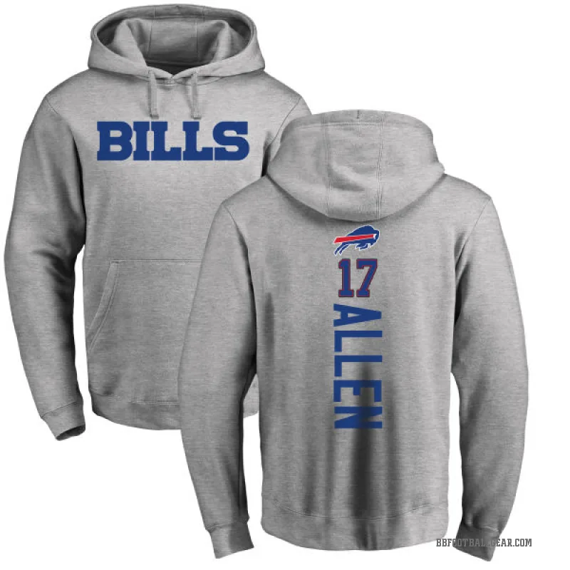 Josh Allen Men's Buffalo Bills Pro Line Ash Backer Pullover Hoodie