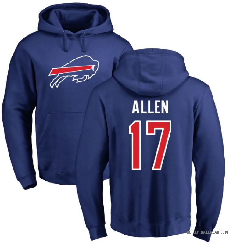 Josh Allen Men's Royal Buffalo Bills Pro Line Logo Pullover Hoodie
