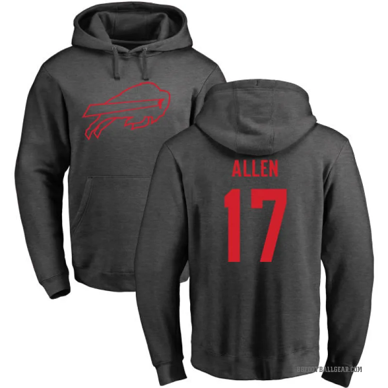 Josh Allen Youth Buffalo Bills Pro Line by Branded Ash One Color Pullover Hoodie