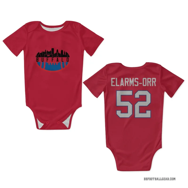 Kaleb Elarms-Orr  Red Buffalo Bills  Newborn & Infant Bodysuit