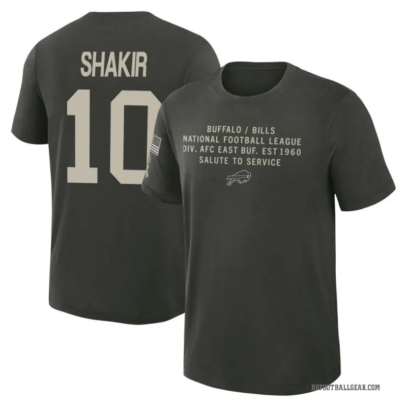 Khalil Shakir Men's Green Buffalo Bills Dark/ 2025 Salute to Service Sideline Slub T-Shirt