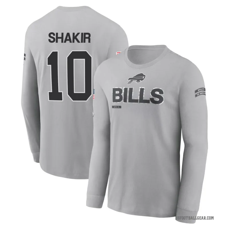 Khalil Shakir Youth Gray Buffalo Bills 2024 Salute to Service Long Sleeve T-Shirt