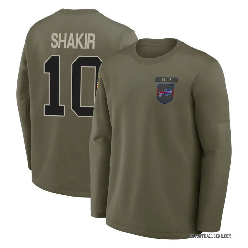Khalil Shakir Youth Olive Buffalo Bills 2025 Salute to Service Sideline Coaches Long Sleeve T-Shirt
