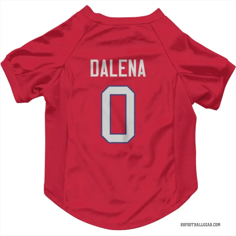 Mac Dalena  Red Buffalo Bills  Cat & Dog Pet Jersey