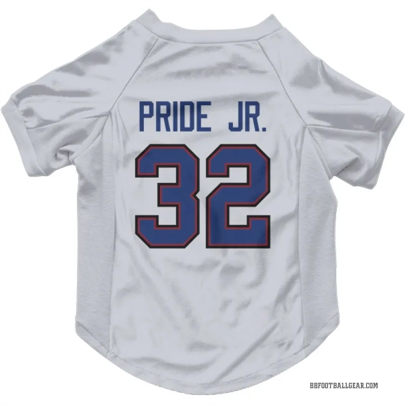 Toriano Pride Jr.  White Buffalo Bills  Cat & Dog Pet Jersey
